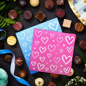 Pink&Blue Hearts 2x L - Pralinen, ohne Alkohol handmade