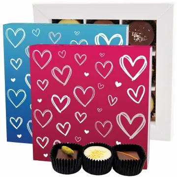 Pink&Blue Hearts 2x L - Pralinen, ohne Alkohol handmade
