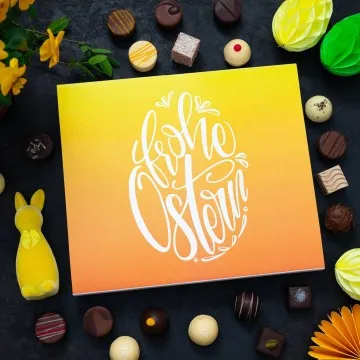 Frohe Ostern Osterei XXL - Pralinen, ohne Alkohol handmade