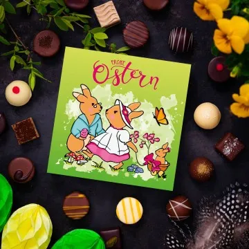 Hasenfamilie L - Pralinen, ohne Alkohol handmade