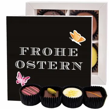 Frohe Ostern Black - Pralinen, ohne Alkohol handmade