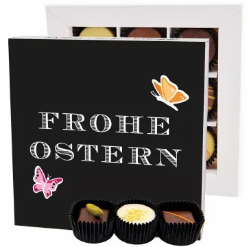 Frohe Ostern Black L - Pralinen, ohne Alkohol handmade
