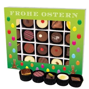 Frohe Ostern grün XL - Pralinen, mit & ohne Alkohol