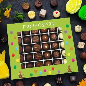 Frohe Ostern grün XXL - Pralinen, mit & ohne Alkohol