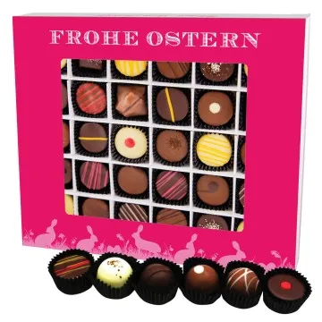 Frohe Ostern pink XXL - Pralinen, mit & ohne Alkohol