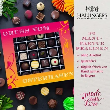Gruß vom Osterhasen XXL - Pralinen, ohne Alkohol handmade