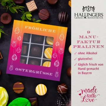 Fröhliche Ostergrüße L - Pralinen, ohne Alkohol handmade