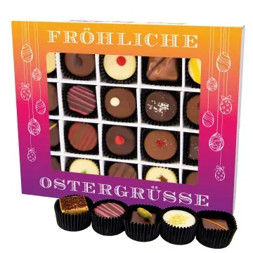 Fröhliche Ostergrüße XL - Pralinen, ohne Alkohol handmade