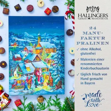 Adventskalender Bergdorf - Pralinen, ohne Alkohol handmade