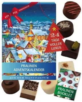 Adventskalender Bergdorf - Pralinen, ohne Alkohol handmade