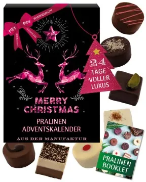 Adventskalender Pinke Elche - Pralinen, ohne Alkohol handmade