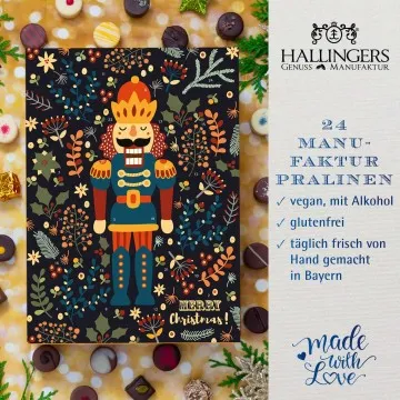 Adventskalender Nussknacker - Vegane Pralinen, mit & ohne Alkohol