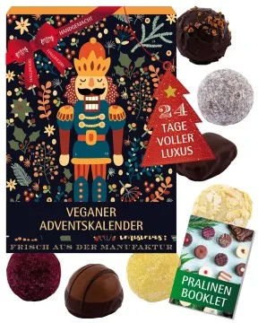Adventskalender Nussknacker - Vegane Pralinen, mit & ohne Alkohol
