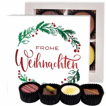 Frohe Weihnachten Kranz - Pralinen, ohne Alkohol handmade
