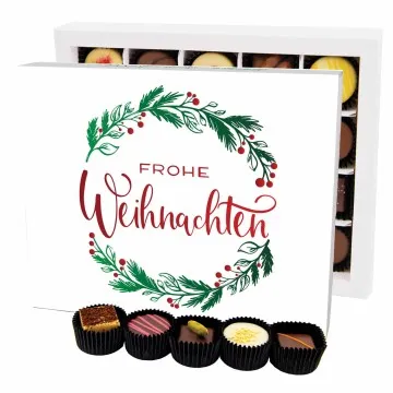 Frohe Weihnachten Kranz XL - Pralinen, ohne Alkohol handmade
