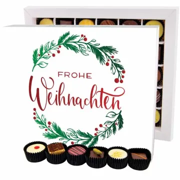 Frohe Weihnachten Kranz XXL - Pralinen, ohne Alkohol handmade