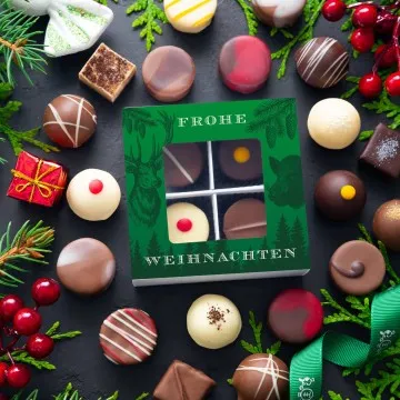 Frohe Weihnachten - Pralinen, mit & ohne Alkohol