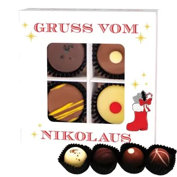 Gruß vom Nikolaus - Pralinen, mit & ohne Alkohol