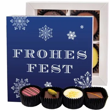 Frohes Fest Blau - Pralinen, ohne Alkohol handmade