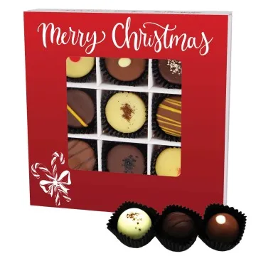 Merry Christmas Rot L - Pralinen, mit & ohne Alkohol