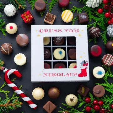 Gruß vom Nikolaus L - Pralinen, mit & ohne Alkohol
