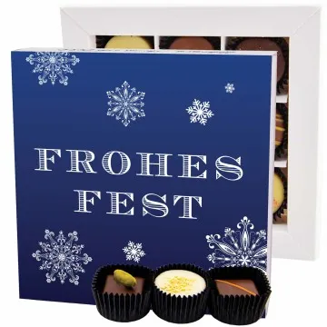 Frohes Fest Blau L - Pralinen, ohne Alkohol handmade