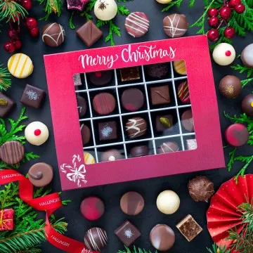 Merry Christmas Rot XL - Pralinen, mit & ohne Alkohol