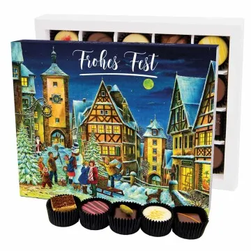 Frohes Fest Snowman Rothenburg XL - Pralinen, ohne Alkohol handmade