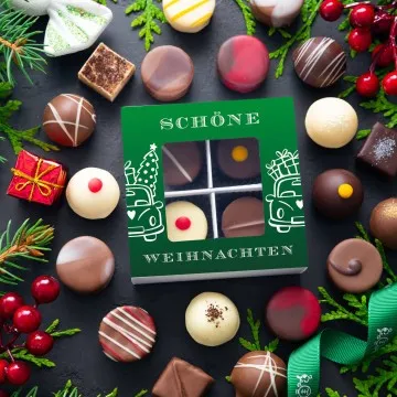 Schöne Weihnachten Green - Pralinen, mit & ohne Alkohol