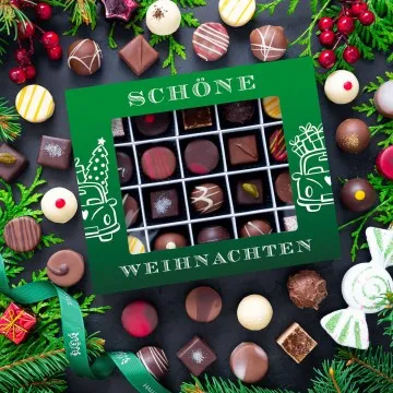 Schöne Weihnachten Green XL - Pralinen, mit & ohne Alkohol