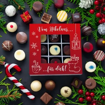 Vom Nikolaus für Dich L - Pralinen, mit & ohne Alkohol