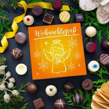 Weihnachtsgruß L - Pralinen, ohne Alkohol handmade
