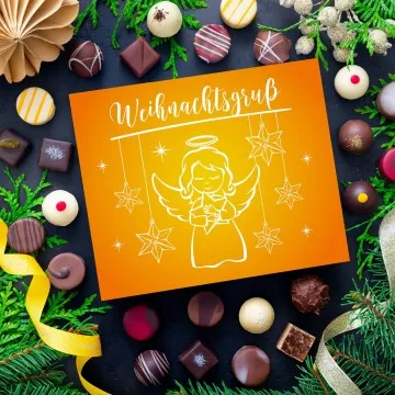 Weihnachtsgruß XL - Pralinen, ohne Alkohol handmade
