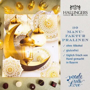 Ramadankalender Ramadan - Mubarak - Pralinen Halal, ohne Alkohol handmade
