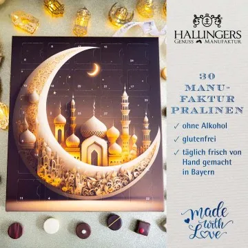 Ramadankalender Ramadan - Kareem - Pralinen Halal, ohne Alkohol handmade