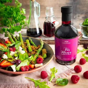 Für Mama (5,3% SäureWald-Himbeer-Balsam) - Gourmet-Essig, in Geschenk-Flasche