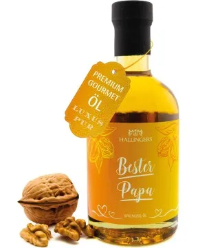 Bester Papa (Samtiges Walnussöl) - Premium-Öl, in Geschenk-Flasche
