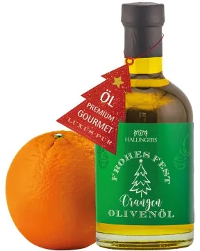 Frohes Fest (Natives Olivenöl Orange) - Premium-Öl, in Geschenk-Flasche