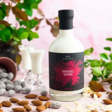 Mandelsahne (17% vol.) - Edel-Sahnelikör, in Geschenk-Flasche