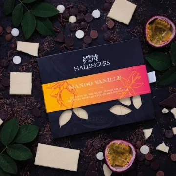Weiße Tafel Mango-Vanille (Mango-Vanille) - Weiße Schokolade, handmade ohne Alkohol