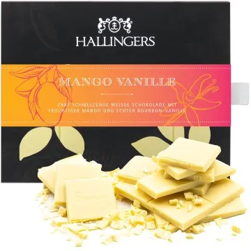 Weiße Tafel Mango-Vanille (Mango-Vanille) - Weiße Schokolade, handmade ohne Alkohol