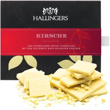 Weiße Tafel Kirsche (Kirsche) - Weiße Schokolade, handmade ohne Alkohol