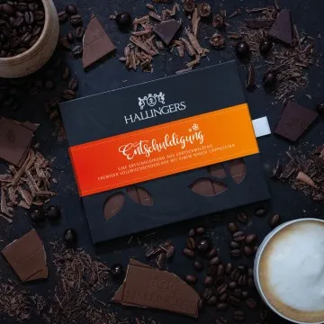 Vollmilch-Tafel Entschuldigung (Cappuccino) - Schokolade, handmade ohne Alkohol