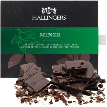 Zartbitter-Tafel Minze (Minze) - Vegane Schokolade, handmade ohne Alkohol