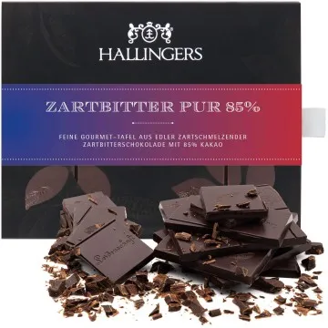 Zartbitter-Tafel Zartbitter Pur 85% (Pur 85%) - Vegane Schokolade, handmade ohne Alkohol