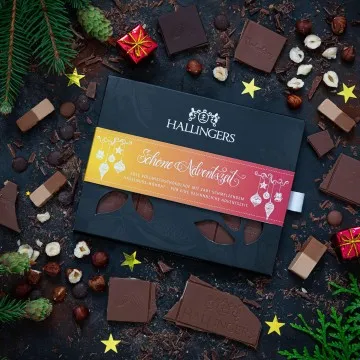 Vollmilch-Tafel Schöne Adventszeit (Haselnuss) - Schokolade, handmade ohne Alkohol