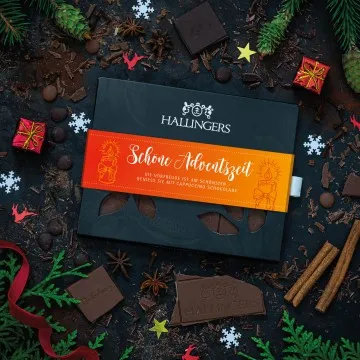 10x Vollmilch-Tafel Schöne Adventszeit (Cappuccino) - Schokolade, handmade ohne Alkohol