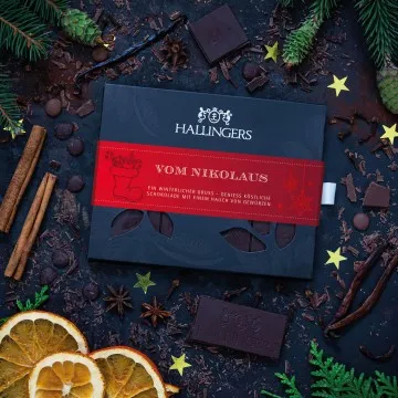 Zartbitter-Tafel Vom Nikolaus (Xms-Gewürz) - Vegane Schokolade, handmade ohne Alkohol