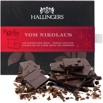 Zartbitter-Tafel Vom Nikolaus (Xms-Gewürz) - Vegane Schokolade, handmade ohne Alkohol