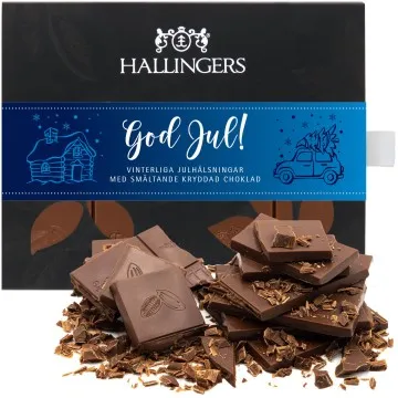 Vollmilch-Tafel God Jul, blue (Xmas-Gewürze) - Schokolade, handmade ohne Alkohol